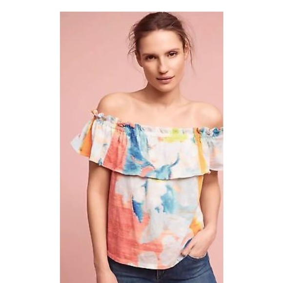 Multicolor Anthropologie Off-The-Shoulder Top - Picture 3 of 4